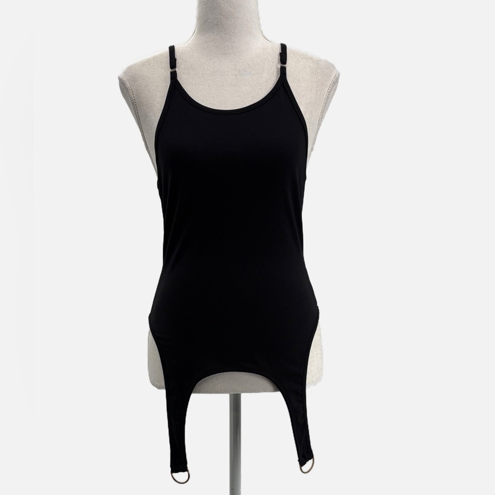 Club L London Racerback Corset Detail Sleeveless Top in Black - NEW - Size 6